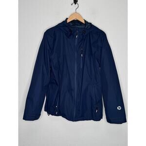 Viouri Mens Outdoor Waterproof Mens Hooded Zipper Polyester Jacket Blue Large